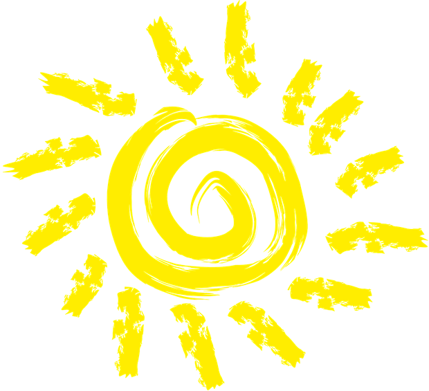 Eine Zeichnung einer Sonne. Eine Zeichnung einer Sonne.