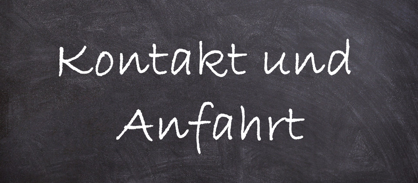 Ein Link, um zu wichtigen Kontaktdaten der Schule zu gelangen.